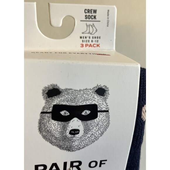 Pair of Thieves Men's Crew Socks Shoe Size 6-12 Pack Of Three Pairs 72% Cotton - Picture 2 of 8